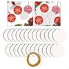 25x Wood Sublimation Christmas Ornaments,Tree Pendant Keepsake Gift Round Blank Unfinished