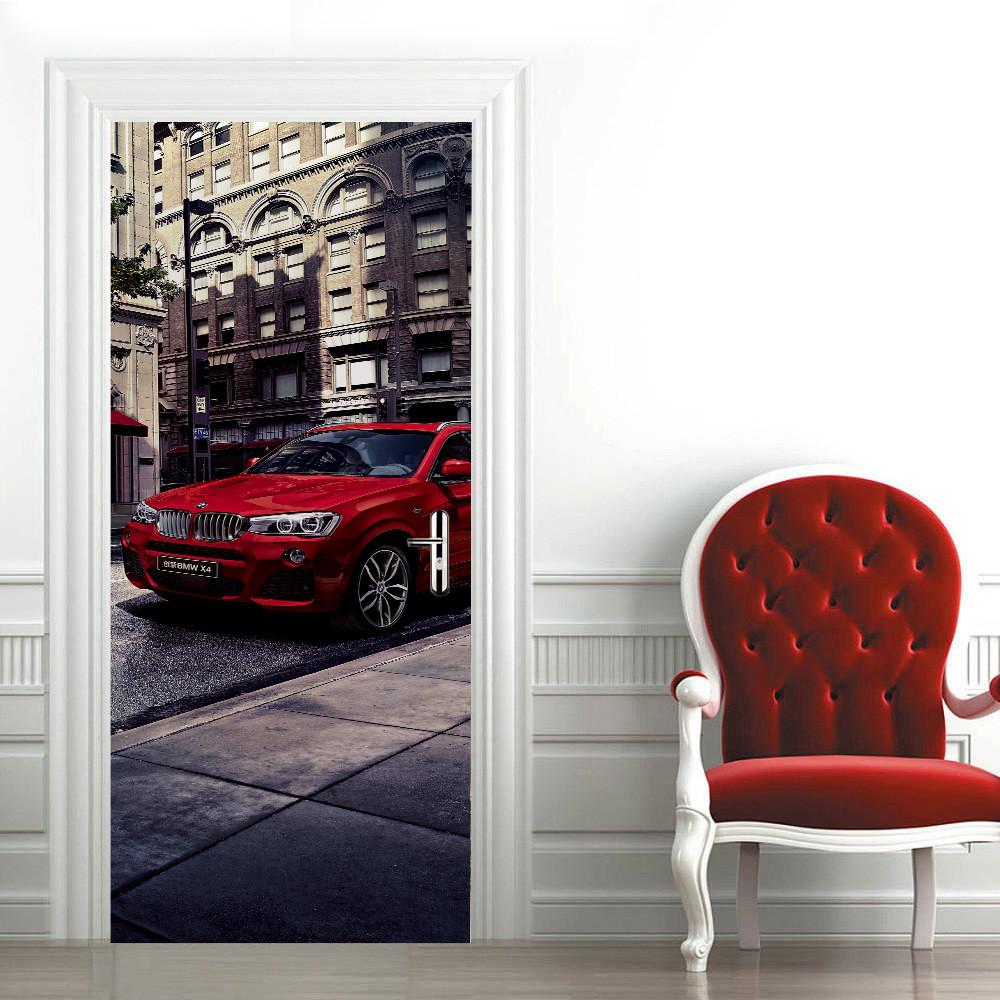 Самоклеящиеся наклейки на дверь в британском стиле, обои, 3D рельефная штукатурка, резная гостиная, спальня, дверь, настенная наклейка, наклейки на стены