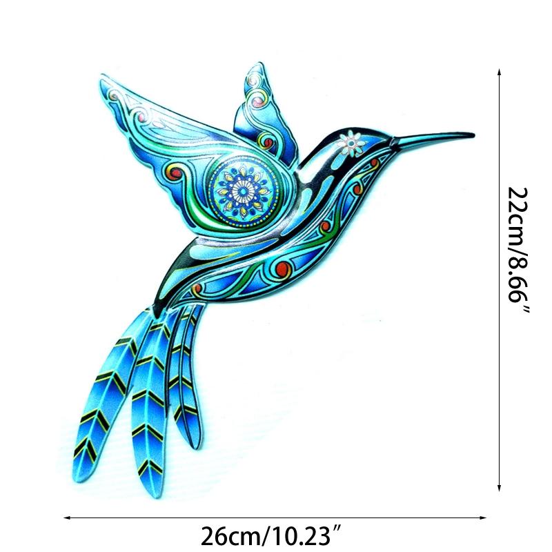 Wrought Iron Hummingbird Ornament Metal Wall Art Decor Hanging Crafts for Home Living Room Bedroom Outdoor Garden Decor