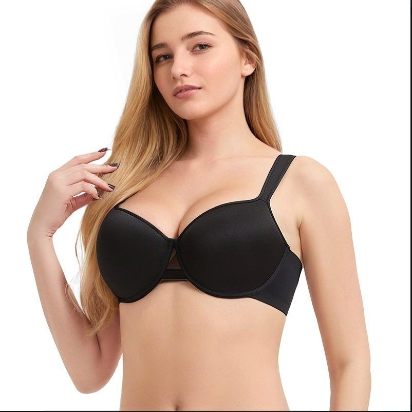 Европейский и американский гладкий бюстгальтер с широкими плечевыми лямками, полная чашка, удобное нижнее белье для большой груди, маленькое, предотвращающее обвисание