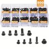 500 Pieces of Flat Head Cross Screws for Laptop, Including M2, M2.5, M3, DIY Black Bolts Screw Kit