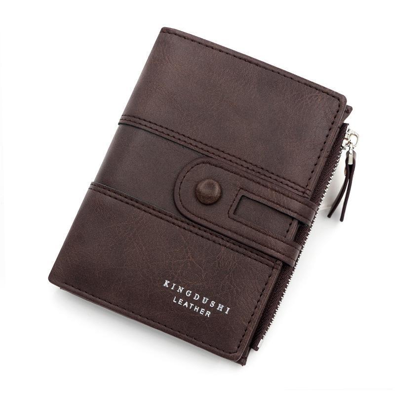 Новые деловые мужские кошельки на молнии, держатель для карт, высококачественный мужской кошелек, новый винтажный держатель для монет из искусственной кожи, мужские кошельки