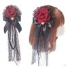 Vintage Lace Rose Hairpin Flower Balls Hair Clip Women Cosplay Headdress Sweet Maid Fashion Hair Decor