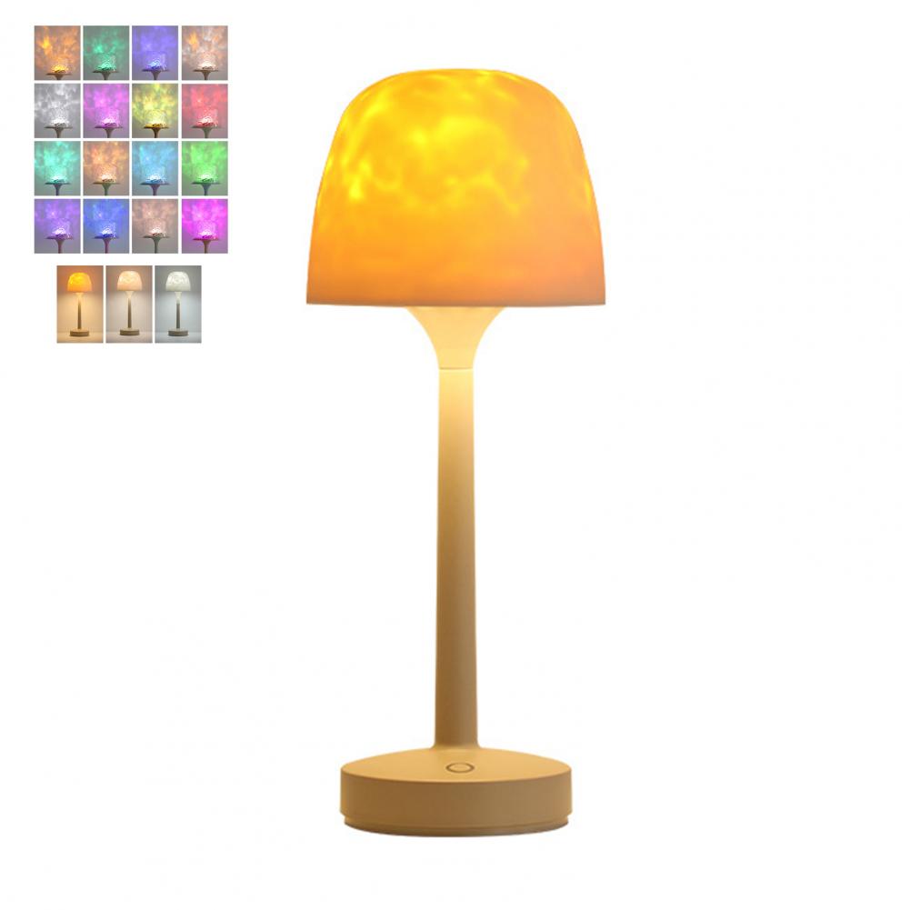 Настольная лампа Перезаряжаемый светодиодный ночник с пультом дистанционного управления Регулируемая яркость 16 цветов Окружающий прикроватный светильник с эффектом ряби на воде Набор