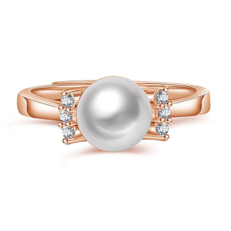 Chic Pearl Open Ring - Artistic and Sweet Style for Women
