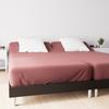 57 Thread Count Cotton TPR Fitted Sheet 2x70x190 Cm UNI Brick, by Soleil d'Ocre