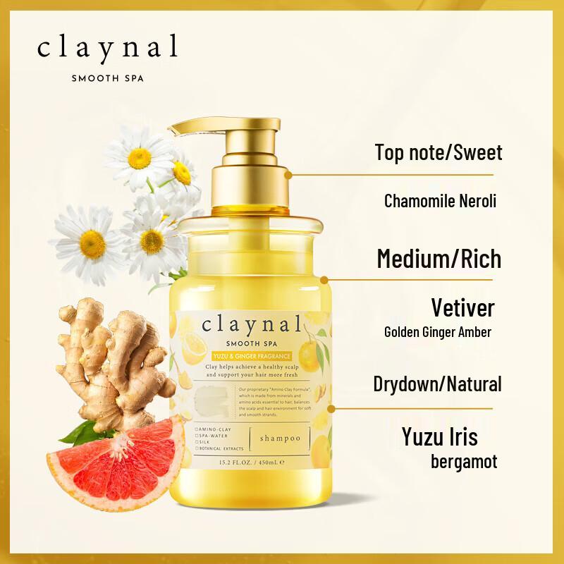 CLAYNAL Amino Acid Mineral Clay Root Strengthening Yuzu Ginger Shampoo