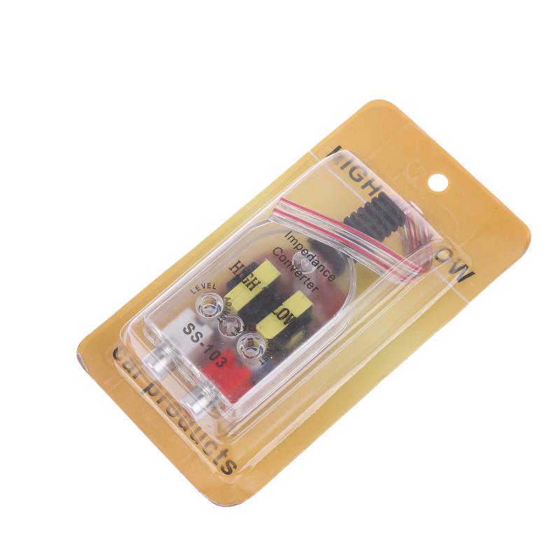 1/3Pcs High To Low Level Audio Output Rca Adapter Car Subwoofer Impedance Converter Uncharged Power Mode Car Audio Accessories