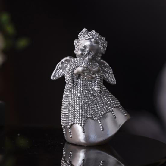 Resin Angel Statue Hug Heart Candlestick Shape Ornament Angel Sculpture Comfortable Feel Angel Ornament