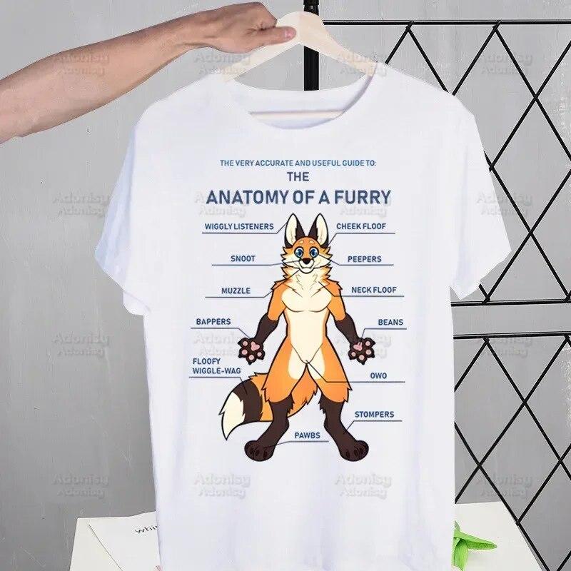 Футболки Furry Harajuku, летние унисекс/женские футболки в стиле хип-хоп с забавным принтом, уличные футболки, топы с короткими рукавами