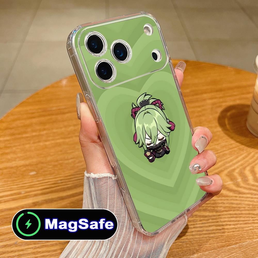 Игровой чехол для мобильного телефона GI Kuki Shinobu для iPhone 17 16 15 14 13 12 11 Air Pro Max Plus Mini Magsafe Прозрачный Цветной Чехол Роскошный