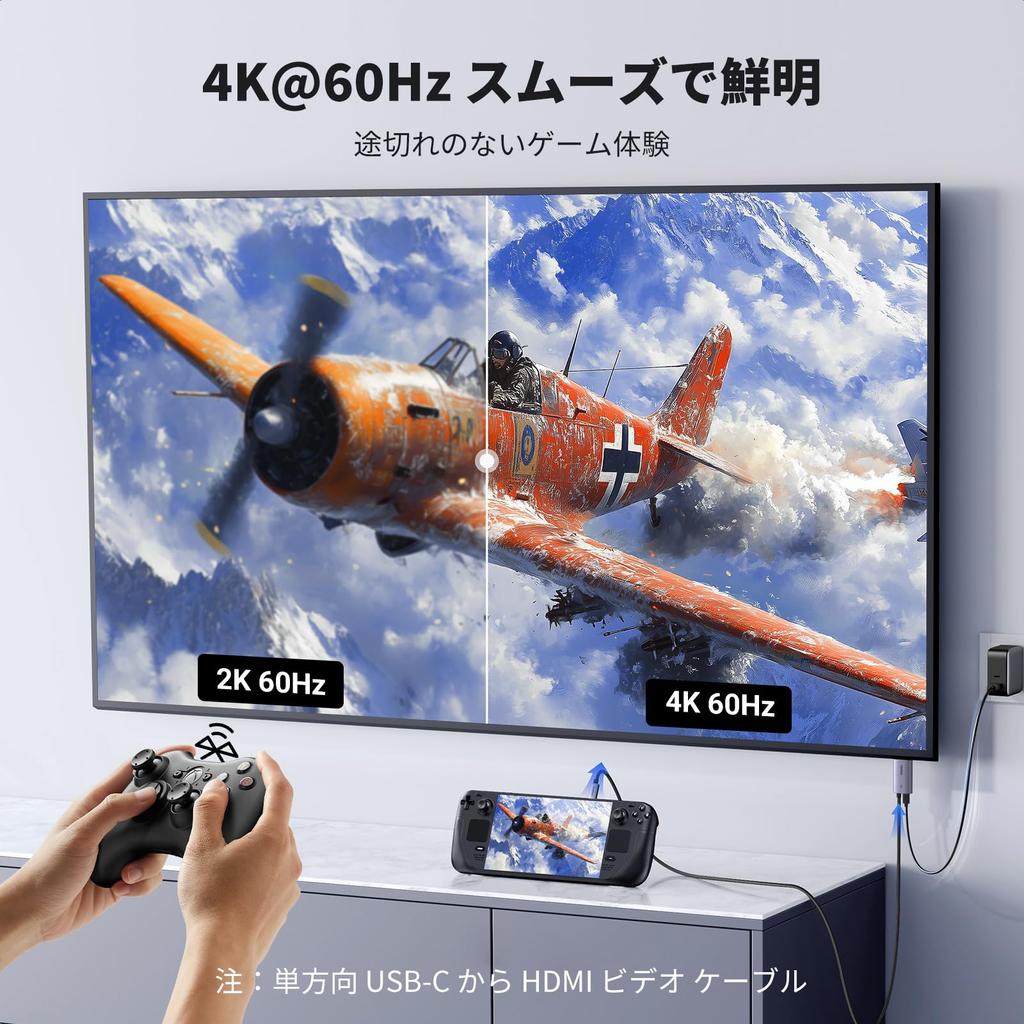 Кабель-адаптер UGREEN USB C на HDMI с поддержкой быстрой зарядки PD 100 Вт, Thunderbolt Type C на HDMI, совместимый с iPhone 16 Pro, Galaxy, и портом 2M 4K@60Hz,