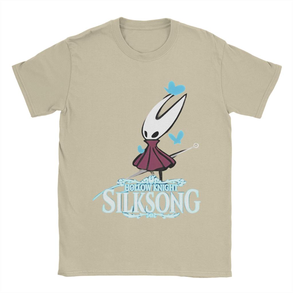 Футболки Hollow Knight Silksong Мужские 100% Хлопок Модная Одежда Хорнет Игровая С Круглым Вырезом С Коротким Рукавом