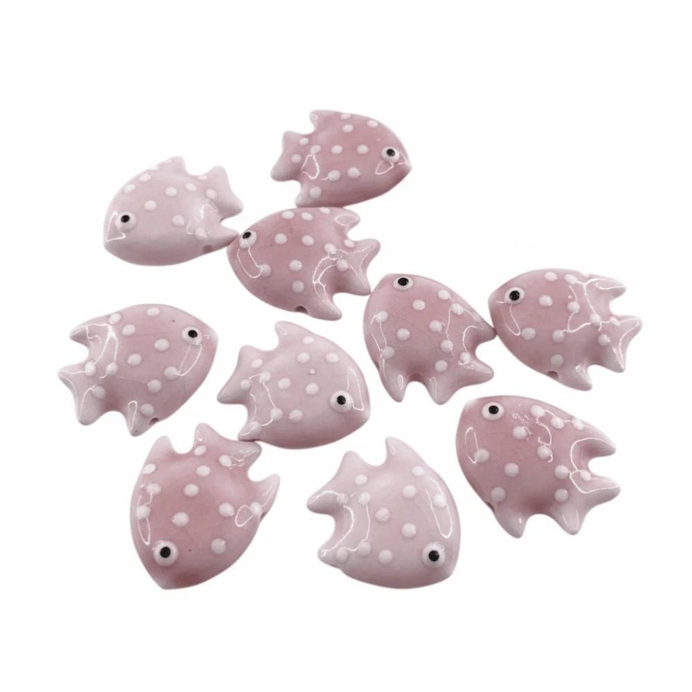 Colorful Fish Ceramic Beads Kawaii Loose Beads Fun Tropical Spacer Beads Bracelet