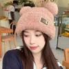 1 шт. модные осенне-зимние женские шапки-бини, теплые милые шапки с медвежьими ушками, повседневные вязаные плюшевые мягкие
