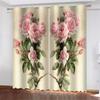 2 шт. штор с принтом пионов, подходят для украшения спальни, гостиной, кухни, домашнего декора, украшения окон
