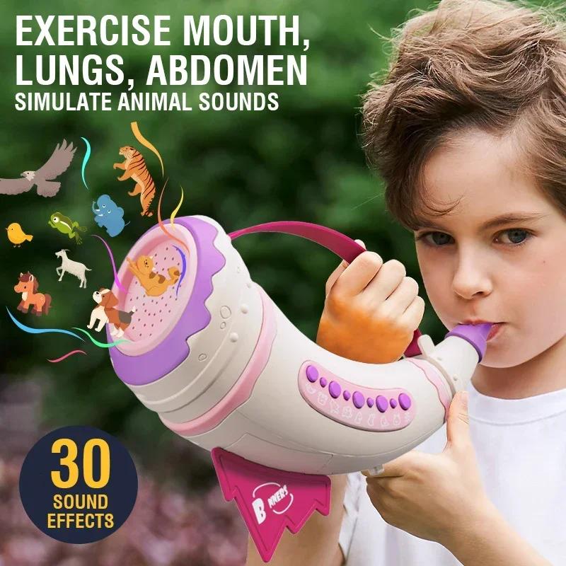 Whistles Horn Toys Simulation Animal Sounds Calls 30 Sound Effects Kids Horn Toys Whistles Competition Game with 5 Levels Lights