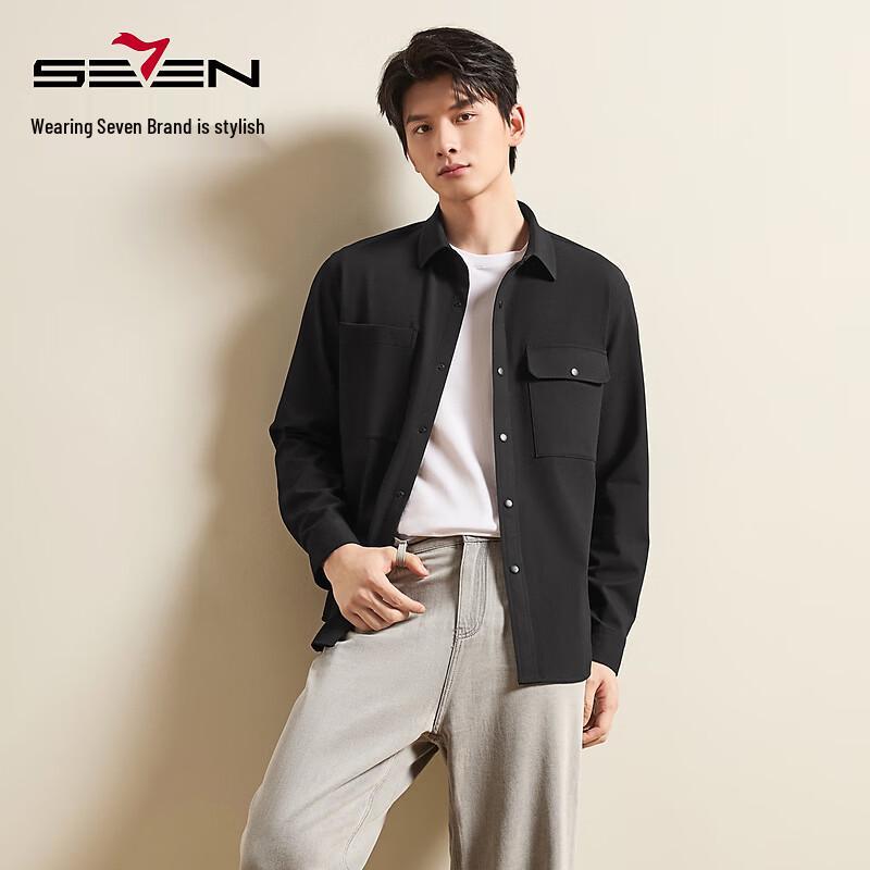SEVEN Men's Brushed Workwear Long-Sleeve Shirt