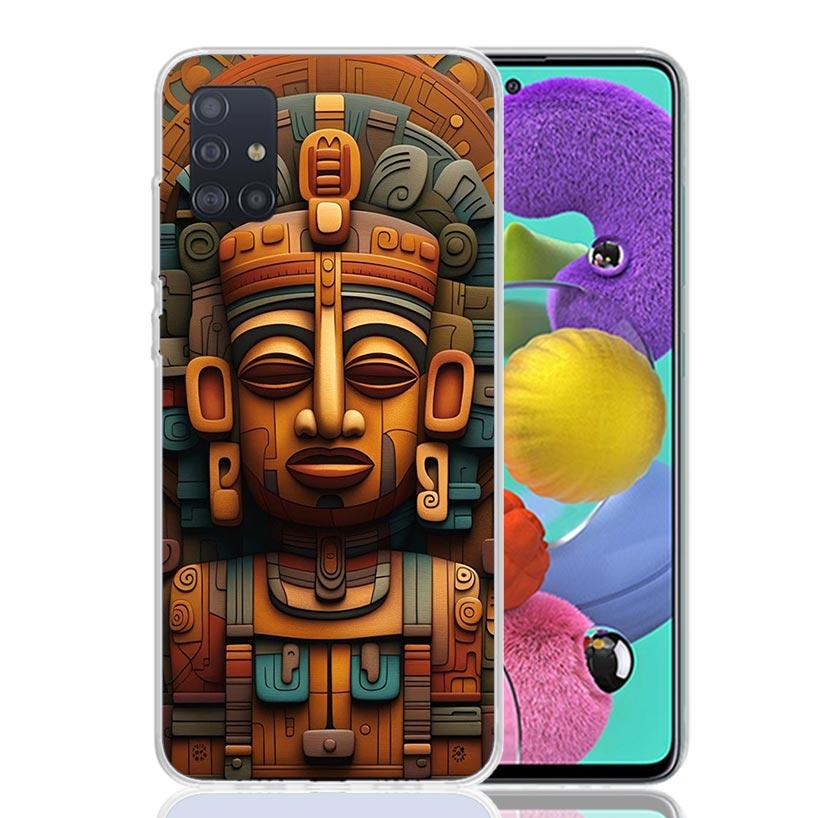 Mayan Stone Totem Pole Phone Case For Samsung Galaxy A52 A32 A22 A12 A02S A50S A30S A51 A31 AA71 Note 20 Ultra 10 S10 Plus Galax