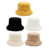 Women's New Versatile Net Red Lamb Hair Fisherman Hat Korean Bucket Classic Hat Solid Basin Fas E0K4