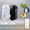 Tuya Умный WiFi LED Термостат EU Вилка Таймер Розетка Режим Отопления и Охлаждения 16A Удаленное Управление через Приложение Работает с Alexa Google Home