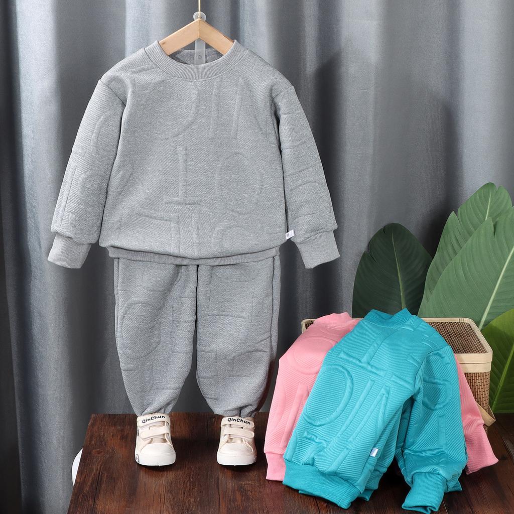 Baby Warm Sets Spring Autumn Trendy Suit Boys Girls Sweatshirt Outfit Kids Cotton Top Casual Sports Pants
