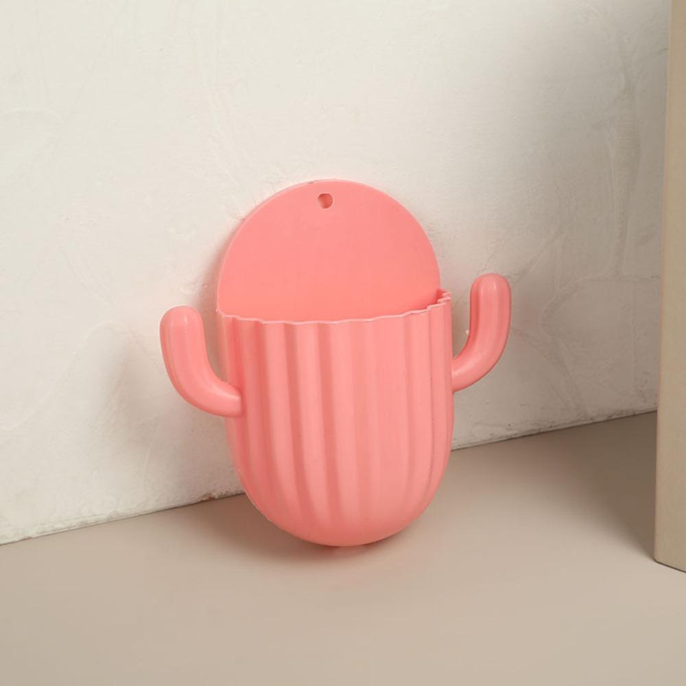 Аксессуары для ванной комнаты Самоклеящаяся полка для хранения Кактусовый крючок Органайзер для бритвы Держатель зубных щеток