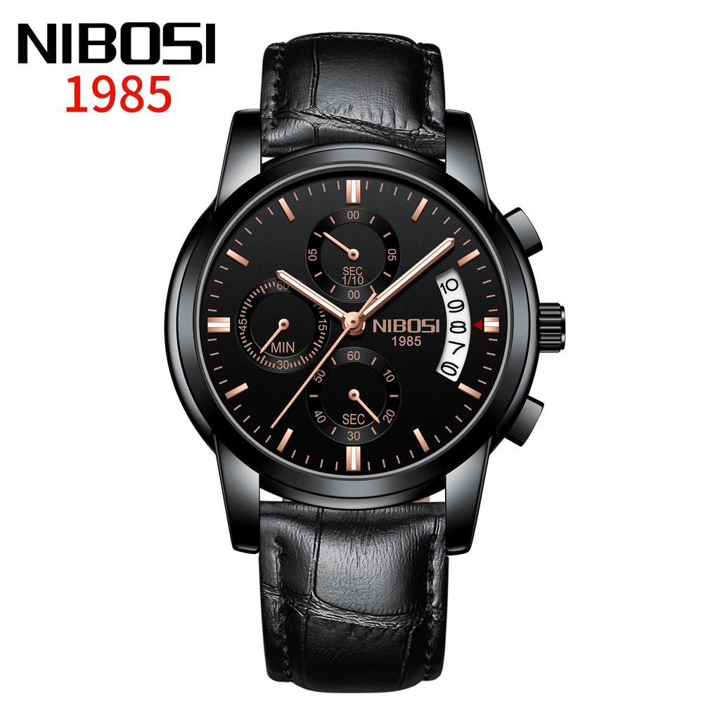 Часы NIBOSI Деловые мужские часы Многофункциональные шестиконтактные кварцевые часы