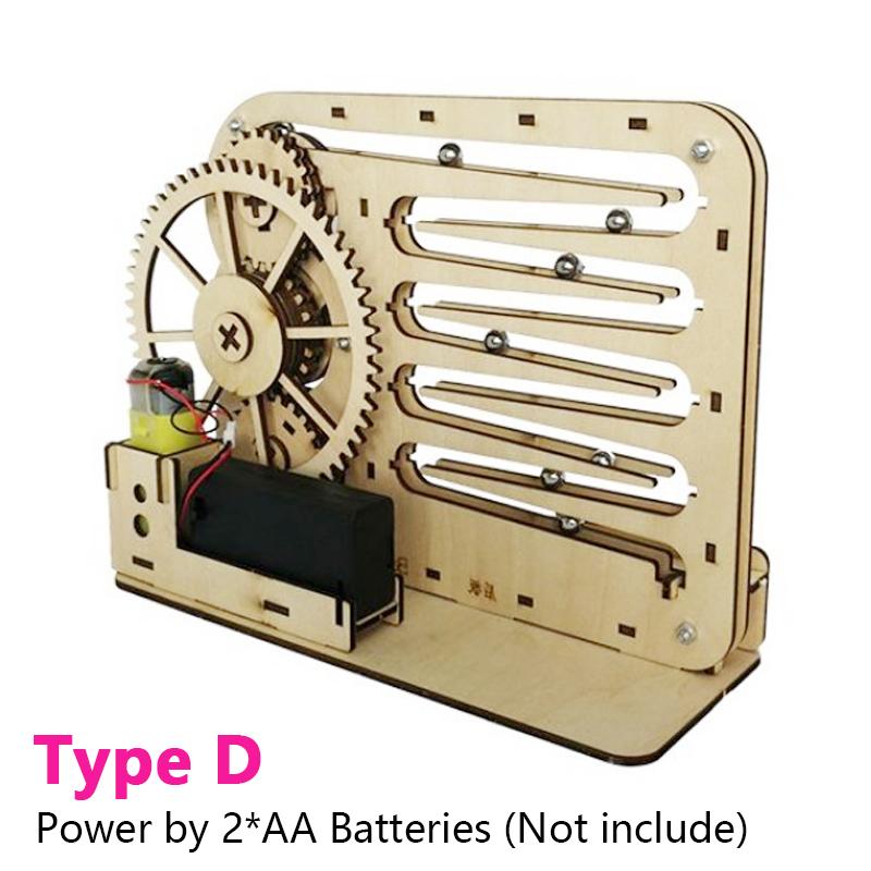 3D Деревянный Пазл Сделай Сам Сборка Механическая Мраморная Горка Модель с Шестернями Строительный Набор Паровые Научные Головоломки Обучающие Игрушки Подарок для Детей