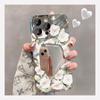 Mirror Phone Case for iPhone 16 11 13 14 for 16 Pro 12 13 15 16 Pro Max for Samsung A15 A16 A35 A55 Cute Cloud Flower Puppy Electroplated Phone Case
