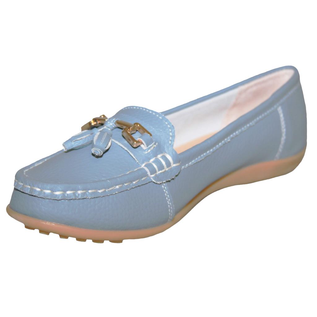 Boulevard Womens/Ladies Action Leather Tassle Loafers