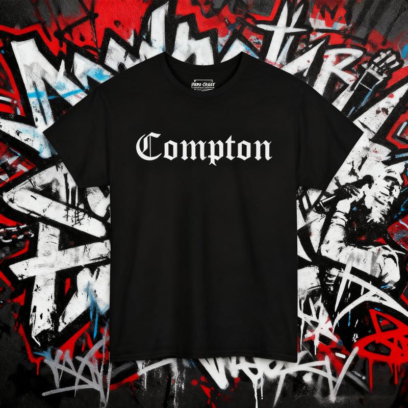 Летняя футболка Compton Hip-hop 2025: Рэп Западного побережья, Стиль стритвир Мужские Женские Дышащие футболки большого размера из чистого хлопка