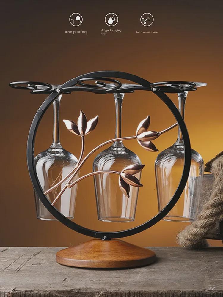 Ретро креативная перевернутая стойка для винных бокалов для домашнего декора