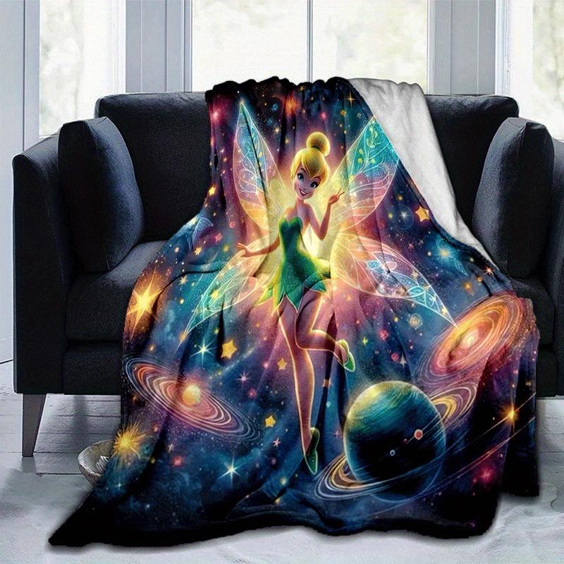 1pc Tinker Bell Printing Blanket - Soft, All-Season Throw for Living Room, Bedroom,Personalized Gift with Adorable Cartoon Design