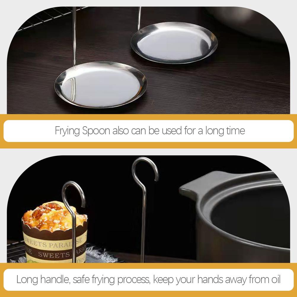 2 шт. ложка из нержавеющей стали для креветочного пирога с металлической ручкой, инструмент для жарки на кухне, форма для закусок, гаджеты для выпечки с воронкообразными кастрюлями