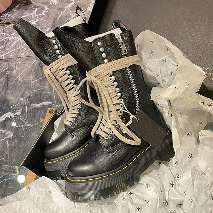 Ботинки Martin Short Tube Strap Platform Locomotive Boots Leather