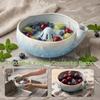Easy-clean Ceramic Berry Colander Bowl Drainage Hole Berry Swirling Rinse Basin  Kitchen Tool