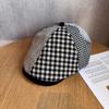 Однотонный Берет в Клетку Винтажный Женский Регулируемый Размер Защита от Солнца Все Сезоны