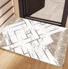 Black White Marble Carpet Mat Rug with Silver Glitter  Geometric Pattern Sleek Durable Home Decoration for Door Mat Entryway Rug