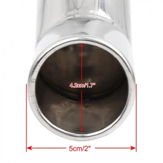 Universal Chrome Curved Exhaust Tail Muffler Tip Pipe 0.75" to 1.5" Pack of 1