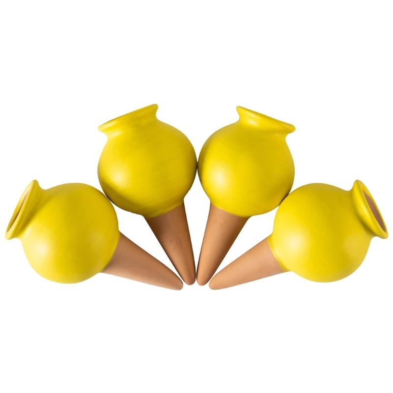 4Pcs Small Wine Bottle Automatic Plant Dripper Terracotta Potted Plant Watering for Indoor Outdoor Garden Yard Warering