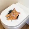 3D наклейки на стену «Кот в разбитой стене», водостойкие, съемные, самоклеящиеся, наклейки для туалета, для ванной комнаты, домашний декор