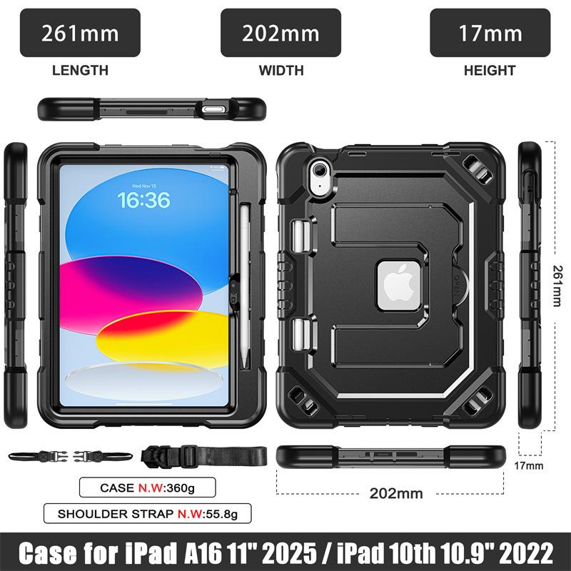 Чехол-книжка со скрытой подставкой для iPad 10-го/11-го поколения Pro 11, противоударный ремешок