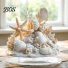 2D Flat Acrylic Decoration Coastal Shell Coral Ornament, Starfish with Theme Ornament Base, Ocean Shells Table Centerpiece for Home Desk Shelf