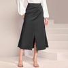 Женская юбка с высокой талией, однотонная, универсальный стиль, плиссированная юбка, утягивающий дизайн