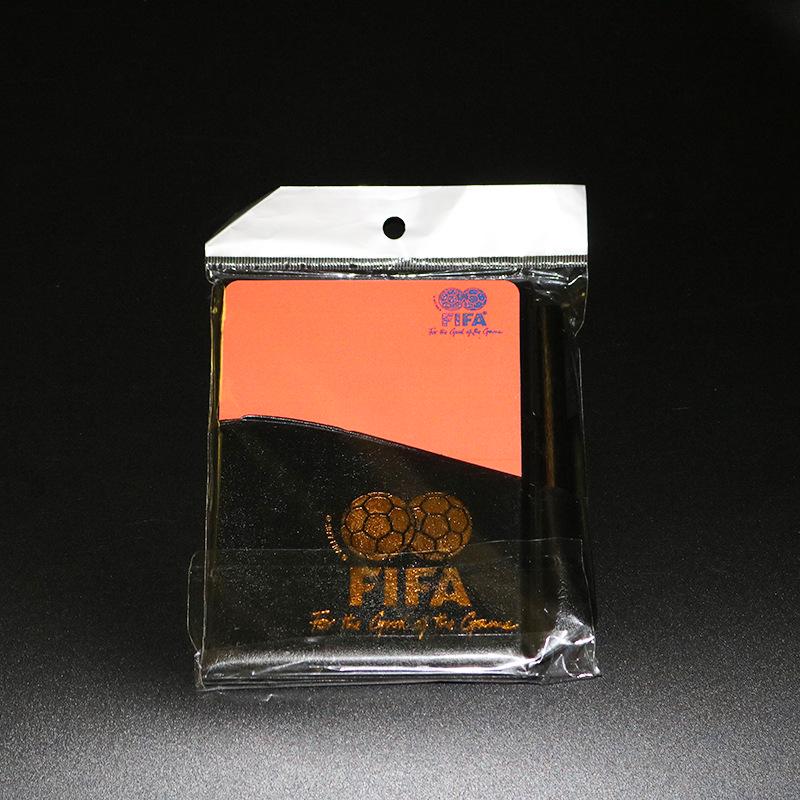 Fluorescent Red & Yellow Card Set with Leather Case for Referees