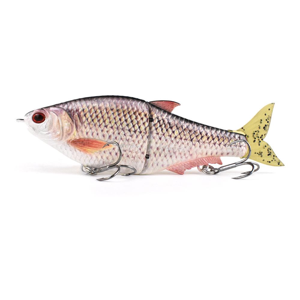 Luya Bait Soft Tail Two-Section Vib Fishing Simulation Bait S-Shaped Swimming Bait Luya Abs Plastic Fishing Gear