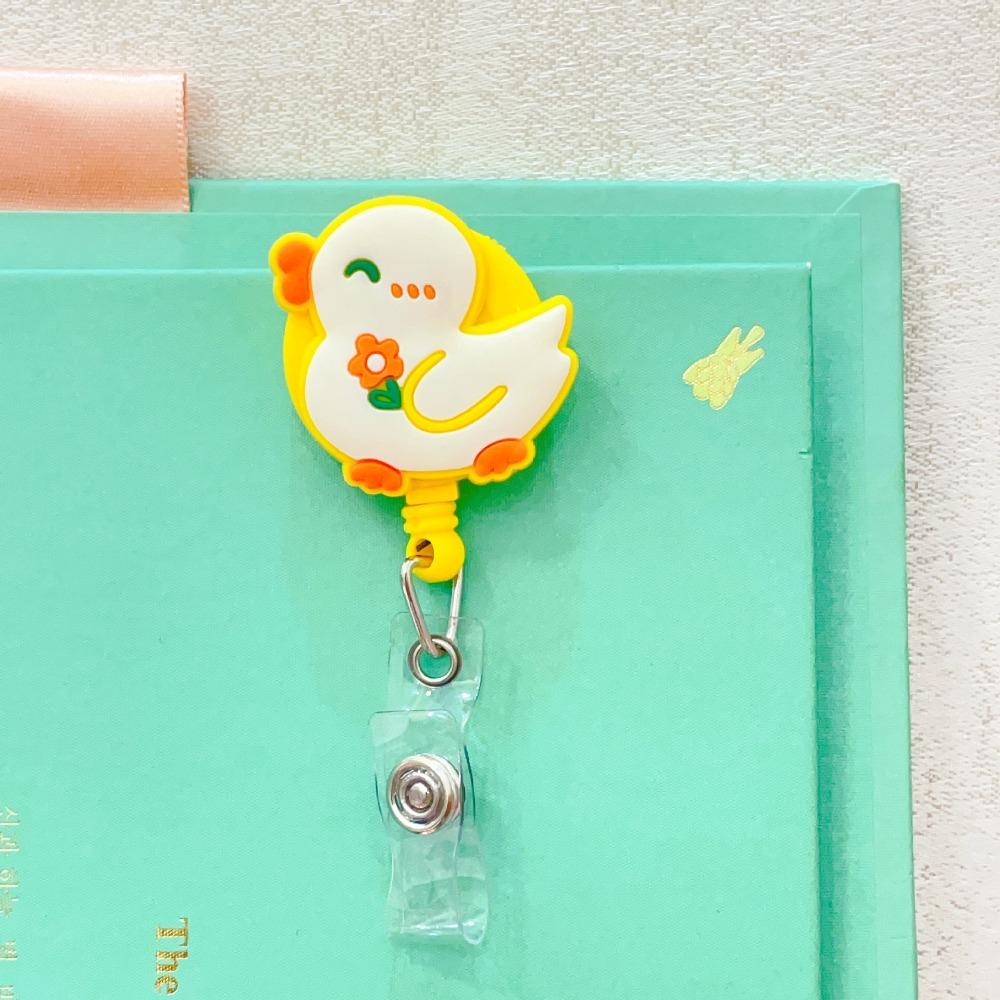 Bear Rabbit Retractable Badge Holder Cartoon Animals Easy Pull Buckle Doctor Students