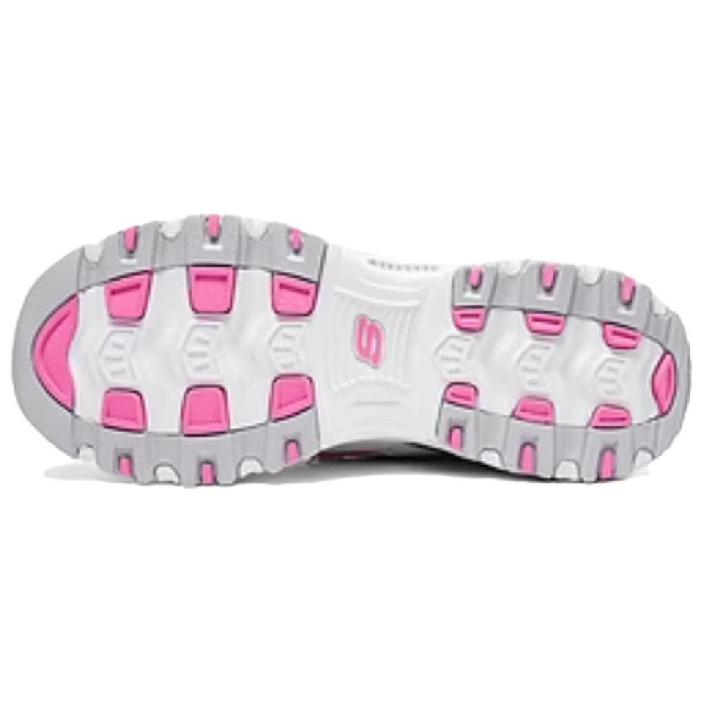 Skechers DLites Удобные Универсальные Модные Повседневные С Богатой Текстурой Низкие Папины Кроссовки Женские Сникеры Белый Розовый 150246-WSLP