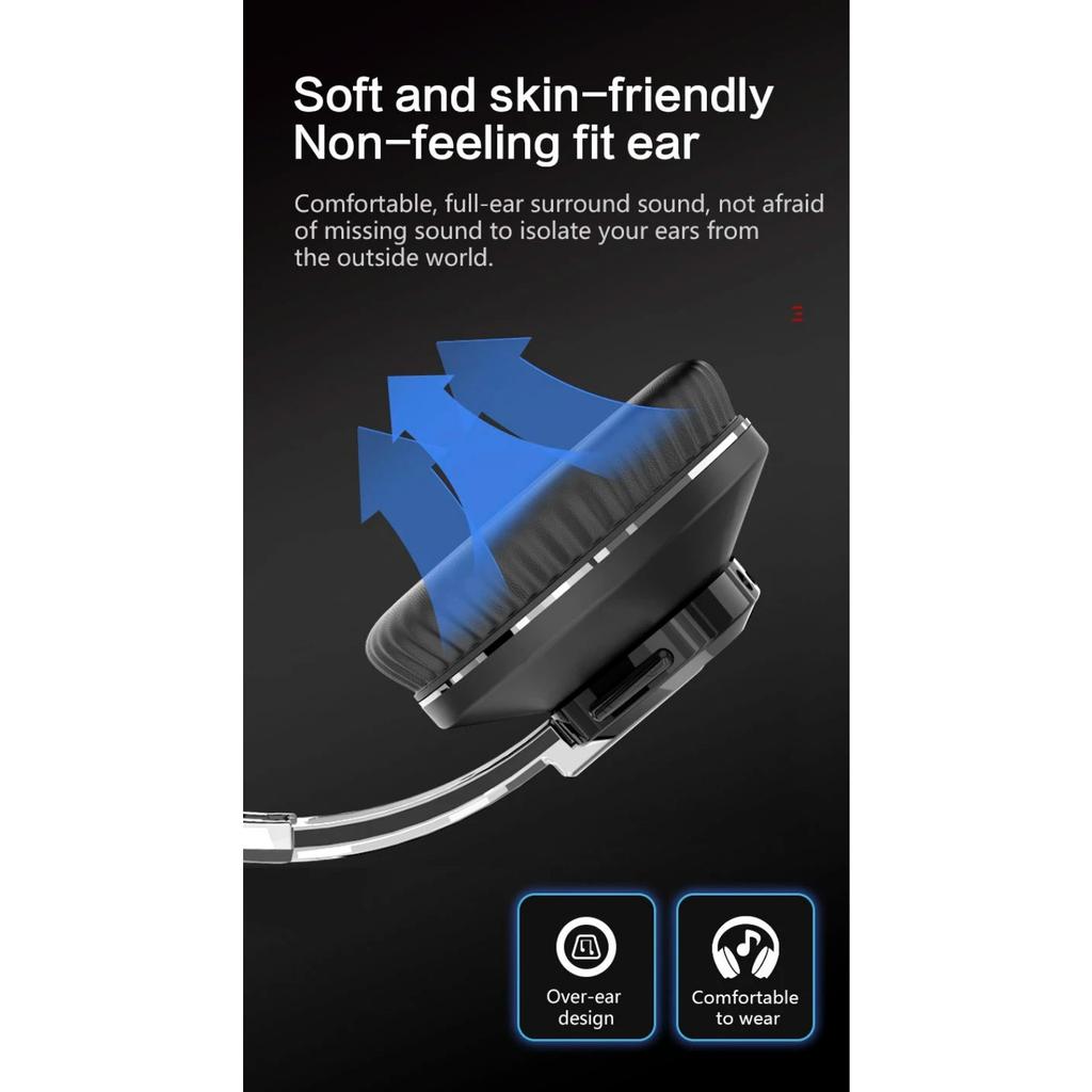 Bluetooth-наушники, беспроводные наушники с шумоподавлением, гарнитура H3 Pro Max с микрофоном, 20 часов воспроизведения музыки, игр, складная, поддержка TF